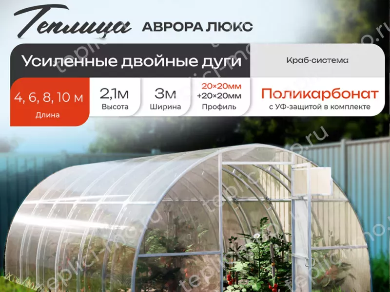 Арочная теплица Аврора Люкс - купить в Москве и области с доставкой